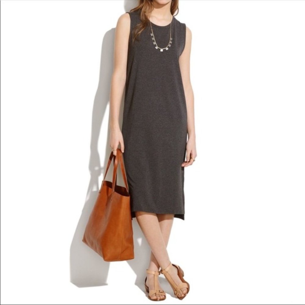 NWT Madewell Gray Sleeveless Long Tee Dress Medium